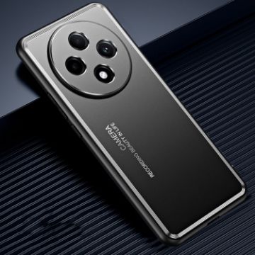 OPPO A3 Pro 5G Frosted Metal Phone Case - Black - 1