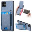 Samsung Galaxy M53 5G Carbon Fiber Wallet Stand Phone Case Blue - 1