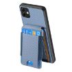 Samsung Galaxy M53 5G Carbon Fiber Wallet Stand Phone Case Blue - 3