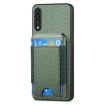 Samsung Galaxy A70/A70s Carbon Fiber Wallet Stand Phone Case Green - 2