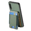Samsung Galaxy A70/A70s Carbon Fiber Wallet Stand Phone Case Green - 3