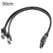 50cm Motherboard USB3.0 Panel Cable Front 19Pin To Dual-Port A Female Data - 1
