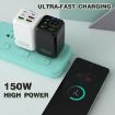150W Multi-port Fast Charger, US Plug - 3 x USB + 3 x USB-C/Type-C (Black) - 4