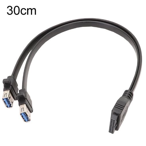 30cm Motherboard USB3.0 Panel Cable Front 19Pin To Dual-Port A Female Data - 1