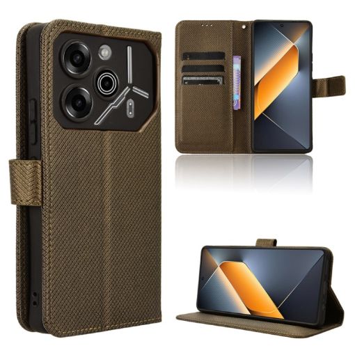 Tecno Pova 6 Pro 5G Leather Phone Case - Brown - 1