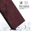 Google Pixel 6a Crossbody 3D Embossed Flip Leather Phone Case - Wine Red - 5