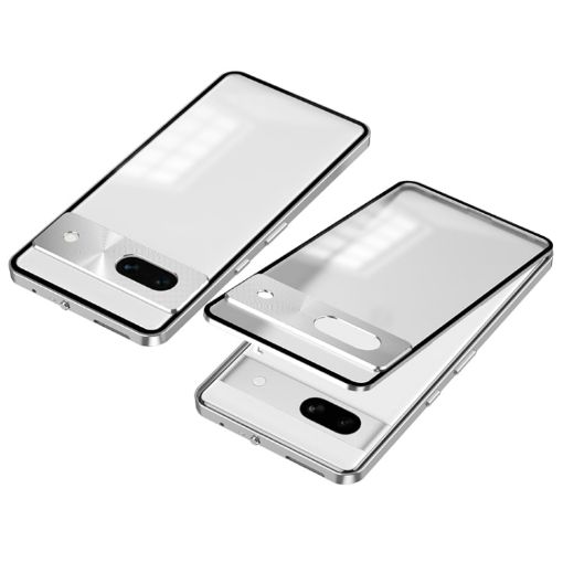 Google Pixel 8a Metal Frame Phone Case (Silver) - 1