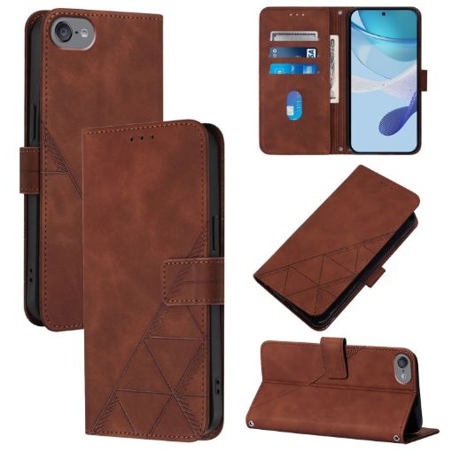 iPod Touch 7/6/5 Crossbody 3D Embossed Flip Leather Phone Case - Brown - 1