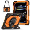 iPad Pro 11 2024 Robot Silicone Hybrid Tablet Case - Black Orange - 2