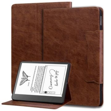 Brown Leather Tablet Case for Amazon Kindle Scribe 10.2 inch - 1