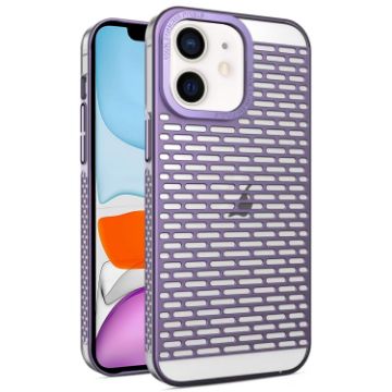 iPhone 11 Purple Hollow Matte Electroplated PC Heat Dissipation Case - 1