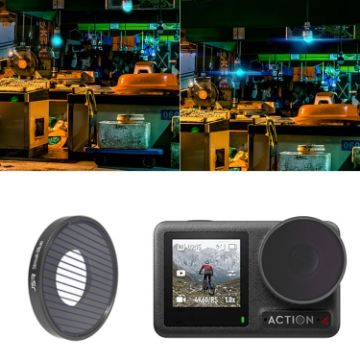 JUNESTAR Threaded Camera Lens Filter for DJI Osmo Action - Streak Blue Drawing - 1