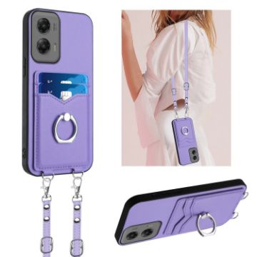 Motorola Moto G Stylus 5G 2024 R20 Crossbody Rope Ring Card Holder Phone Case - 1