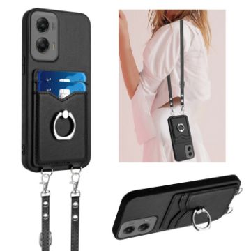 Motorola Moto G Stylus 5G 2024 R20 Crossbody Rope Ring Card Holder Phone Case - 1