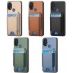 Motorola Moto E20/E30 Carbon Fiber Wallet Stand Case - Green - 6