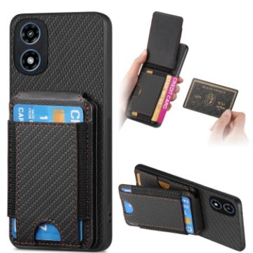 Motorola Moto G Play 2024 4G Carbon Fiber Wallet Stand Case - 1
