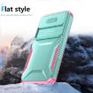 Google Pixel 8a Sliding Camshield Phone Case - Grey Green + Pink - 4