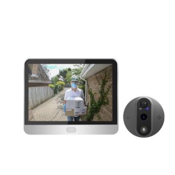 SY-37 4.3" Color Screen Video Doorbell - 1080P WiFi Smart Cat Eye (White) - 1