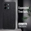 Vivo Y28 4G Tree Bark Leather Phone Case - Black - 2