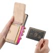 OPPO Reno10 Global Carbon Fiber Wallet Stand Phone Case - Khaki - 4