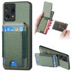 OPPO Find X5 Carbon Fiber Wallet Stand Phone Case - Green - 1