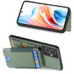 OPPO Find X5 Pro Carbon Fiber Wallet Stand Phone Case - Green - 5