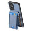 OPPO A53/A53S Carbon Fiber Wallet Stand Phone Case - Blue - 3