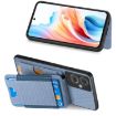 OPPO A53/A53S Carbon Fiber Wallet Stand Phone Case - Blue - 5