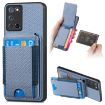 OPPO A52/A72/A92 Blue Carbon Fiber Wallet Stand Phone Case - 1