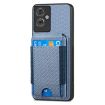 OPPO A52/A72/A92 Blue Carbon Fiber Wallet Stand Phone Case - 2