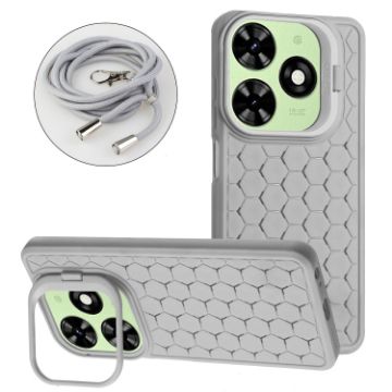 Infinix Smart 8 Grey TPU Phone Case with Lanyard - 1