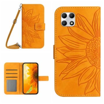 T-Mobile REVVL 7 5G Sun Flower Leather Phone Case (Yellow) - 1