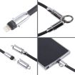 USB-C to 8 Pin Data Cable Lanyard, 30cm Black Braid - 2