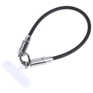 USB-C to 8 Pin Data Cable Lanyard, 30cm - Black Silicone - 1