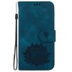 LG K61 Lotus Embossed Leather Phone Case - Dark Blue - 2