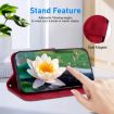 Nokia G42 Red Leather Phone Case - Lotus Embossed - 5