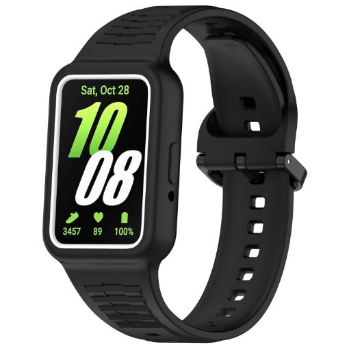 Samsung Galaxy Fit3 Silicone Watch Band - Black - 1