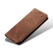 Motorola Moto G85 Denim Texture Flip Leather Phone Case - Brown - 6