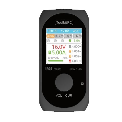 ToolkitRC M4Pocket LiPo Battery Balance Charger - Black - 1