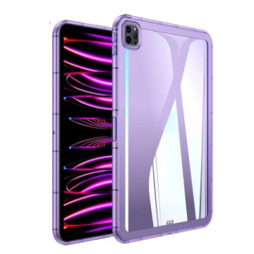 Clear Acrylic Hybrid TPU Tablet Case for iPad Pro 12.9 - Purple - 1