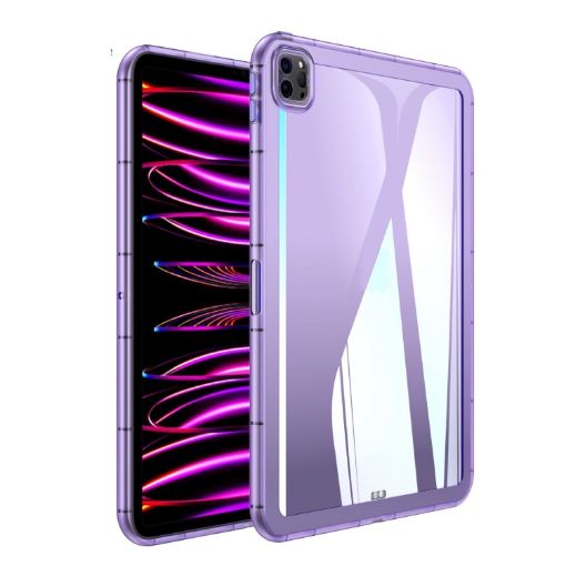 Clear Acrylic Hybrid TPU Tablet Case for iPad Pro 12.9 - Purple - 1