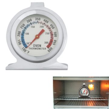 Stainless Steel Oven Thermometer Gauge (0-300C) Silver - 1