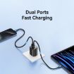 USAMS CC230 30W USB+USB-C Dual Port Charger, US Plug (Black) - 5