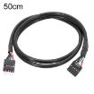 50cm Motherboard 9Pin USB2.0 Extension Cable Double Shielded Cord - 1