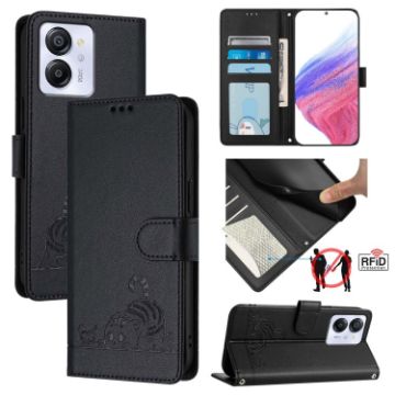 Blackview Color 8 Cat Rat Embossed Pattern RFID Leather Phone Case - 1