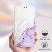 Marble Pattern Flip Leather Phone Case for vivo Y100/Y200e - White Purple - 5