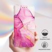 Marble Pattern Flip Leather Phone Case for vivo Y33s/Y21/Y21s - Pink Purple Gold - 5