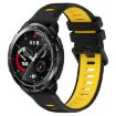 For Honor Watch GS Pro 22mm Sports Silicone Band Black Yellow - 1
