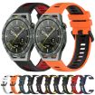 For Honor Watch GS Pro 22mm Sports Silicone Band Black Yellow - 3