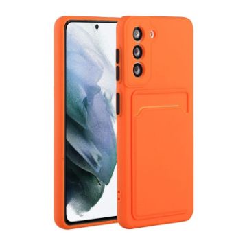 Samsung Galaxy S23 5G Orange TPU Phone Case with Card Slot - 1